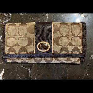 Coach Brown Fold Over Wallet